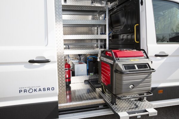 5 t rehabilitation vehicle for KASRO electric working robots with pull-out generator
